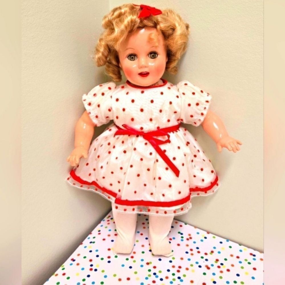🎄🛍❤️VINTAGE SHINING STAR HORSMAN SHIRLEY TEMPLE DOLL 18 INCHES W/ CERTIFICATE